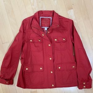 Red J. Crew Boyfriend Field Jacket. Size M